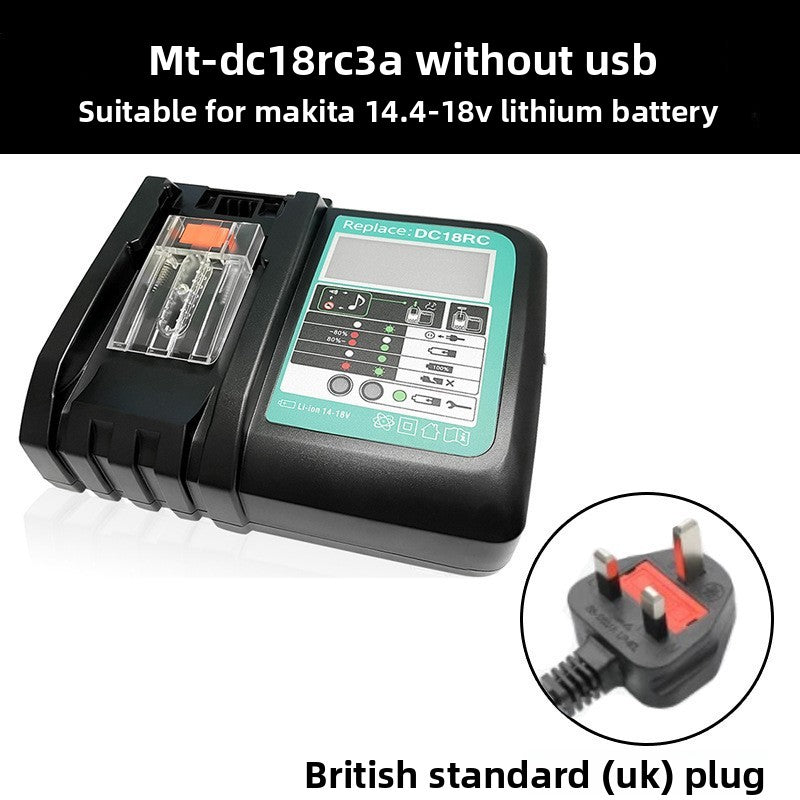 Makita 3A battery charger for power tools worksite