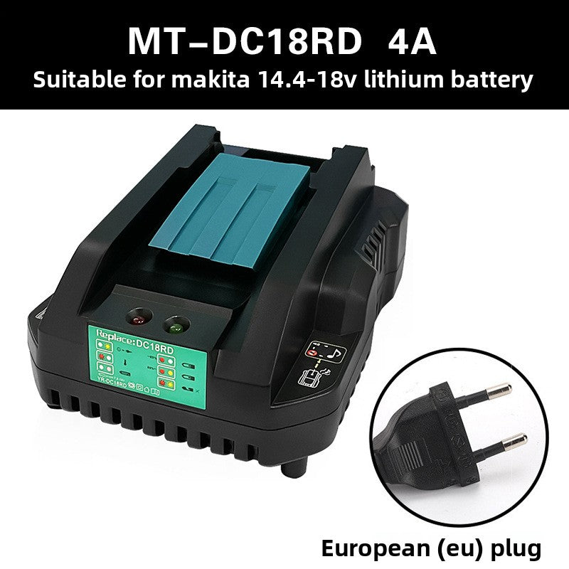 DC18RC charger top view battery guide rails