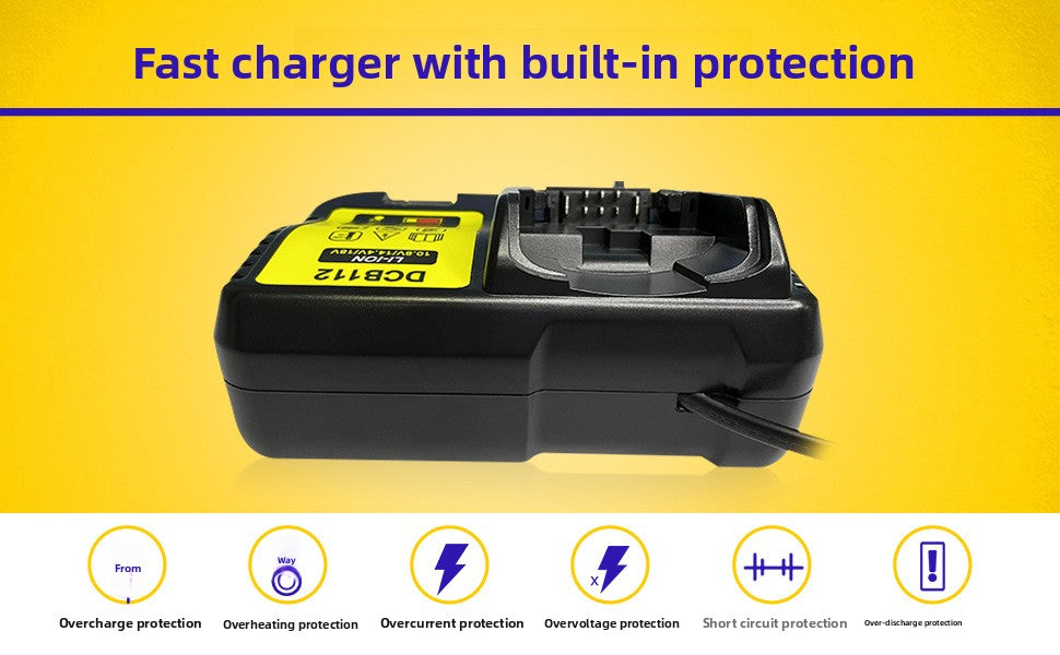 Lithium battery charger for Dewalt 12V-20V specifications table