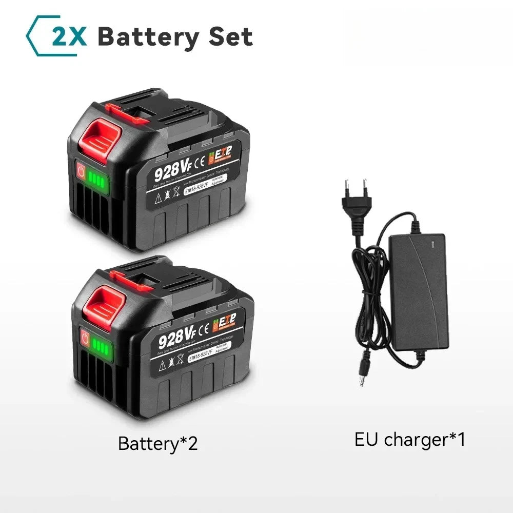 10000-20000mAh 20V 128vf 388vf 928vf Lithium Battery Compatible with 21V Power Tools, Electric Saw, Angle Grinder & Impact Wrench