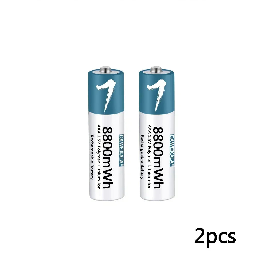 Rechargeable AAA 1.5V Lithium Polymer Battery 8800mAh for Remote Control, Mouse, Fan, Toys