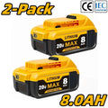 BattGlobal 20V 8.0Ah replacement battery for Dewalt 20V Max tools - product image 6