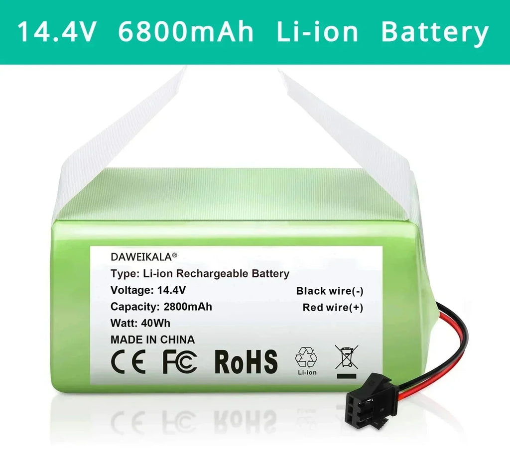 14.4V 6800mAh Li-ion Battery Replacement for Conga 990 1090 Tesvor X500 Robot Vacuum