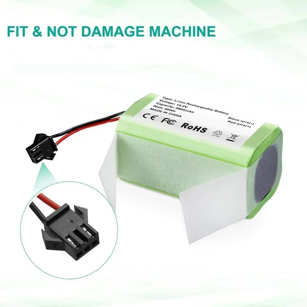14.4V 6800mAh Li-ion Battery Replacement for Conga 990 1090 Tesvor X500 Robot Vacuum