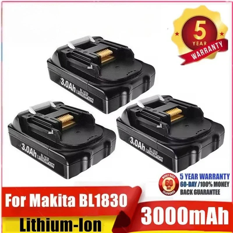 18V 3.0Ah Lithium-Ion Battery for BL1815 BL1830 BL1850 BL1860 LXT400 194205-3 Models