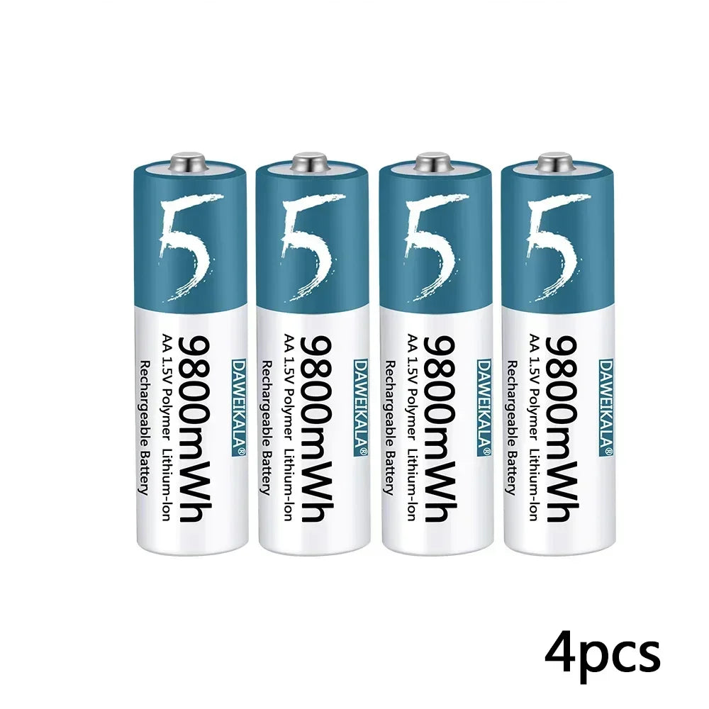 AA Battery 1.5v Li-ion AA Rechargeable Battery 9800mWh AA Lithium-ion Battery for remote control mouse small fan Electric toy
