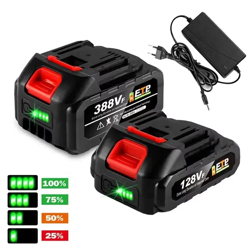 10000-20000mAh 20V 128vf 388vf 928vf Lithium Battery Compatible with 21V Power Tools, Electric Saw, Angle Grinder & Impact Wrench