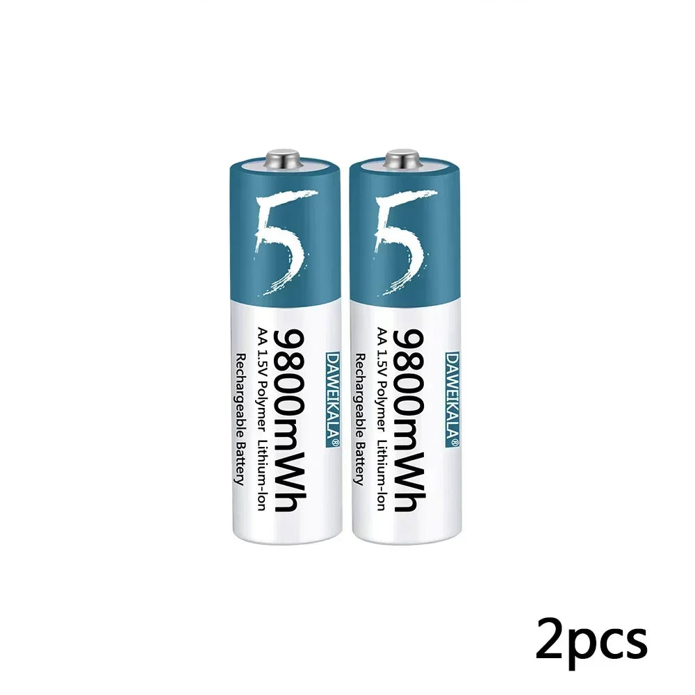 AA Battery 1.5v Li-ion AA Rechargeable Battery 9800mWh AA Lithium-ion Battery for remote control mouse small fan Electric toy