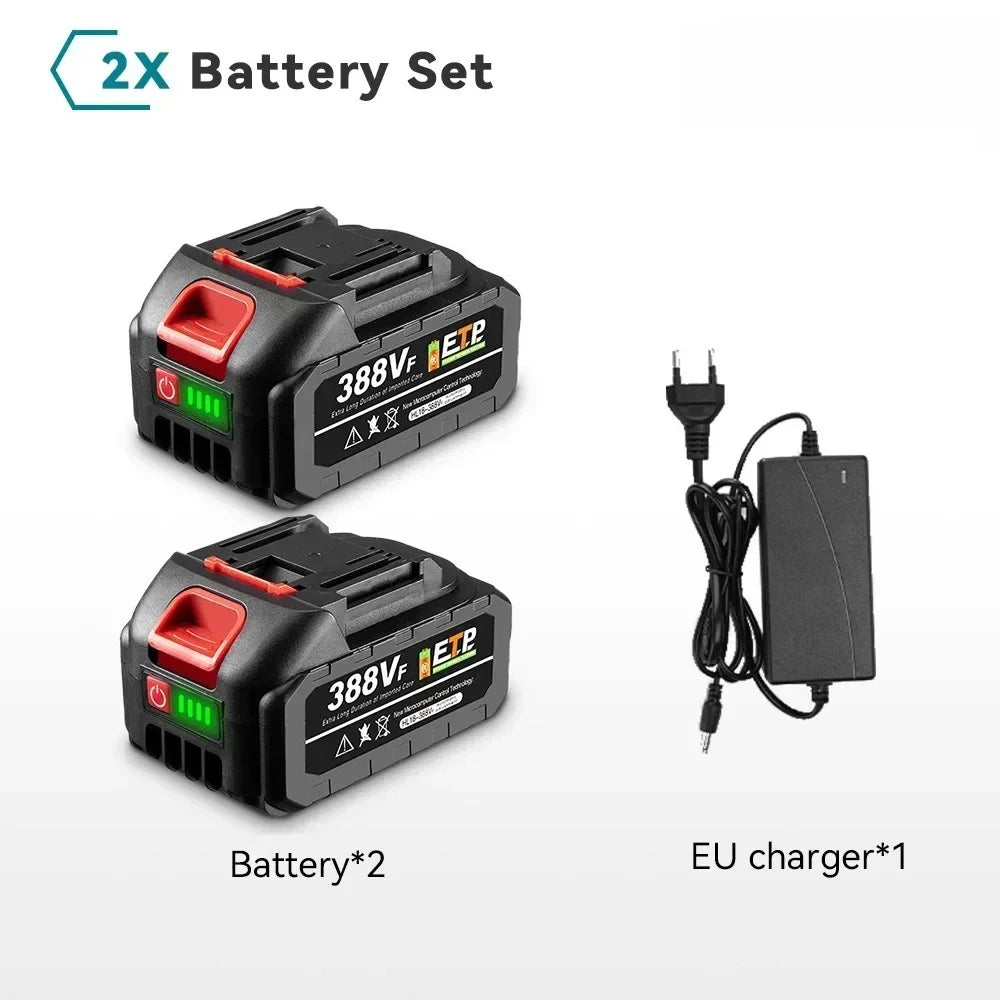 10000-20000mAh 20V 128vf 388vf 928vf Lithium Battery Compatible with 21V Power Tools, Electric Saw, Angle Grinder & Impact Wrench