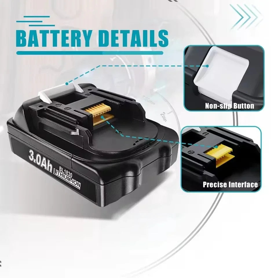 18V 3.0Ah Lithium-Ion Battery for BL1815 BL1830 BL1850 BL1860 LXT400 194205-3 Models