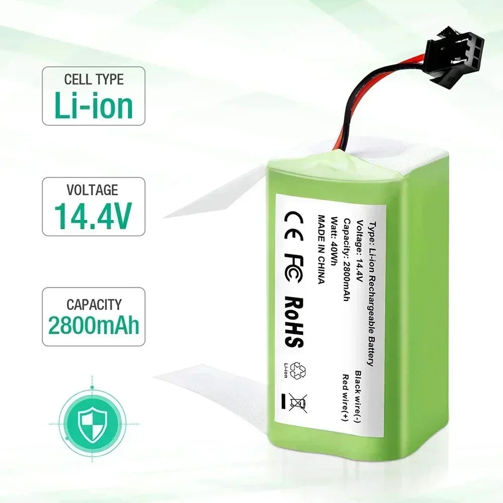 14.4V 6800mAh Li-ion Battery Replacement for Conga 990 1090 Tesvor X500 Robot Vacuum