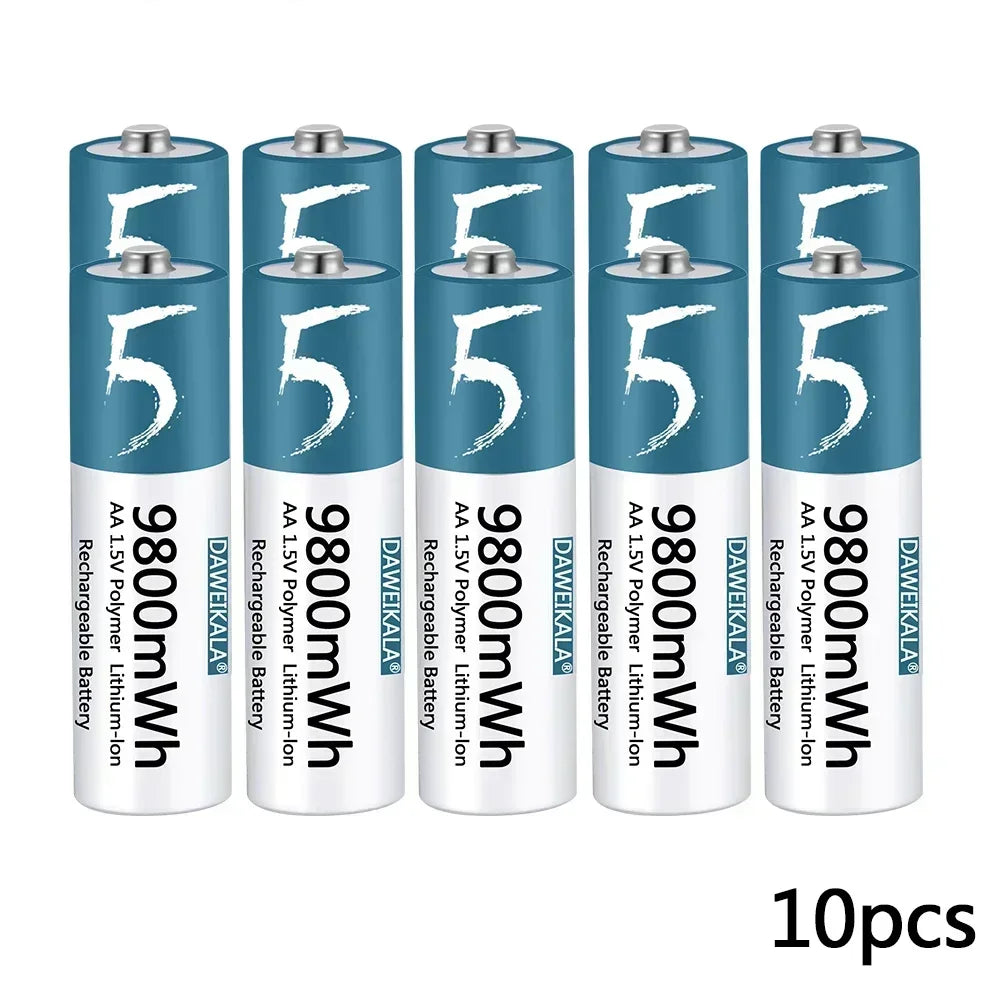 AA Battery 1.5v Li-ion AA Rechargeable Battery 9800mWh AA Lithium-ion Battery for remote control mouse small fan Electric toy