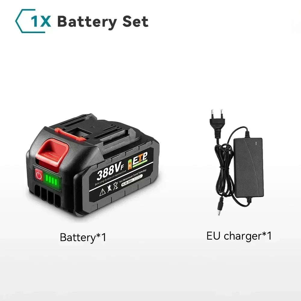 10000-20000mAh 20V 128vf 388vf 928vf Lithium Battery Compatible with 21V Power Tools, Electric Saw, Angle Grinder & Impact Wrench