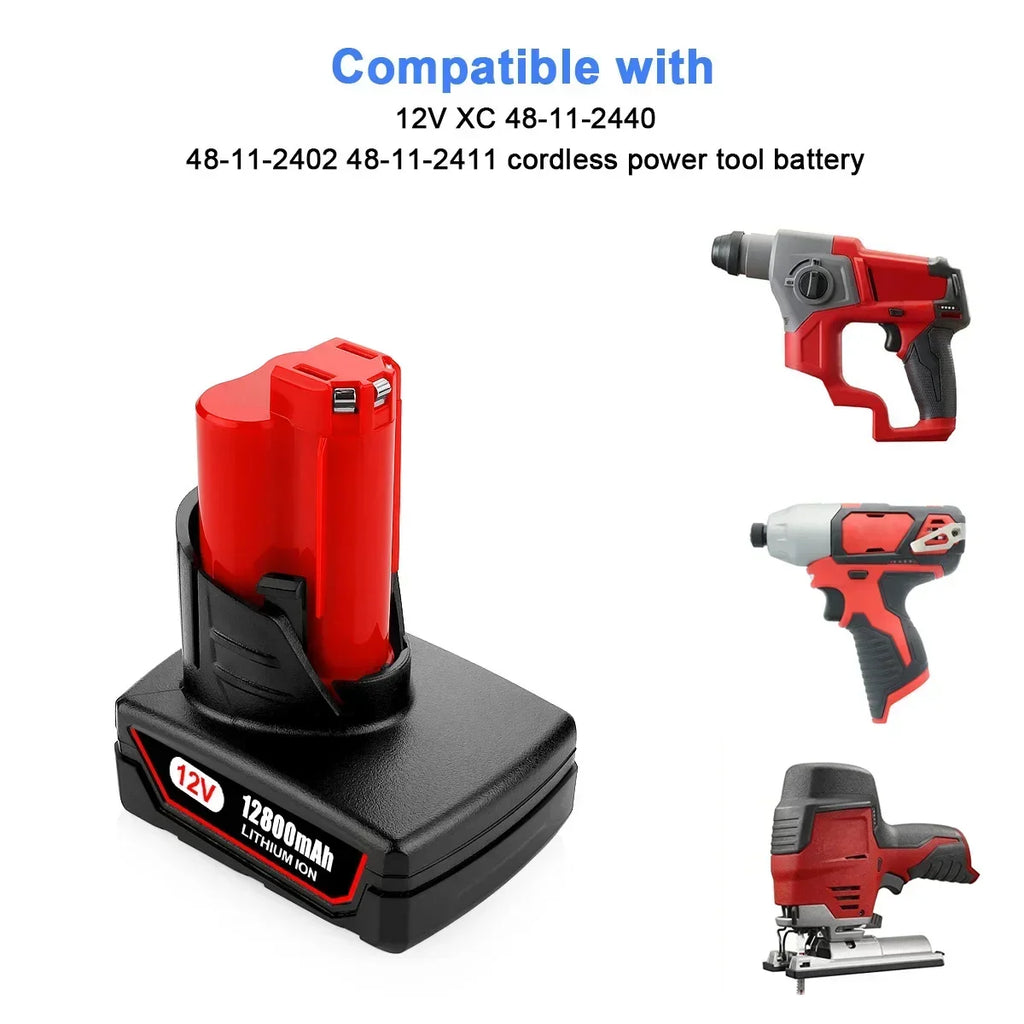 Upgraded 12V 6000mAh Lithium-ion Battery Replacement Compatible with 48-11-2440 48-11-2402 48-11-2411 48-11-2401 Power Tools