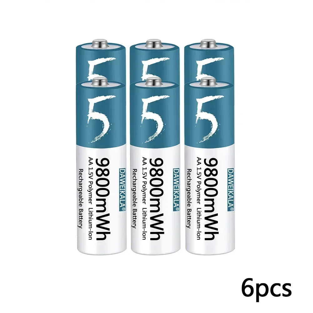 AA Battery 1.5v Li-ion AA Rechargeable Battery 9800mWh AA Lithium-ion Battery for remote control mouse small fan Electric toy