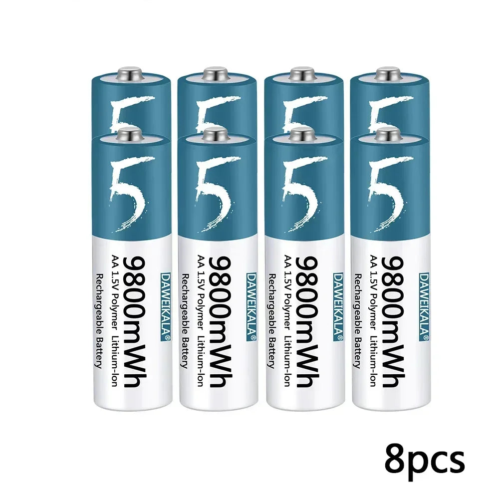 AA Battery 1.5v Li-ion AA Rechargeable Battery 9800mWh AA Lithium-ion Battery for remote control mouse small fan Electric toy