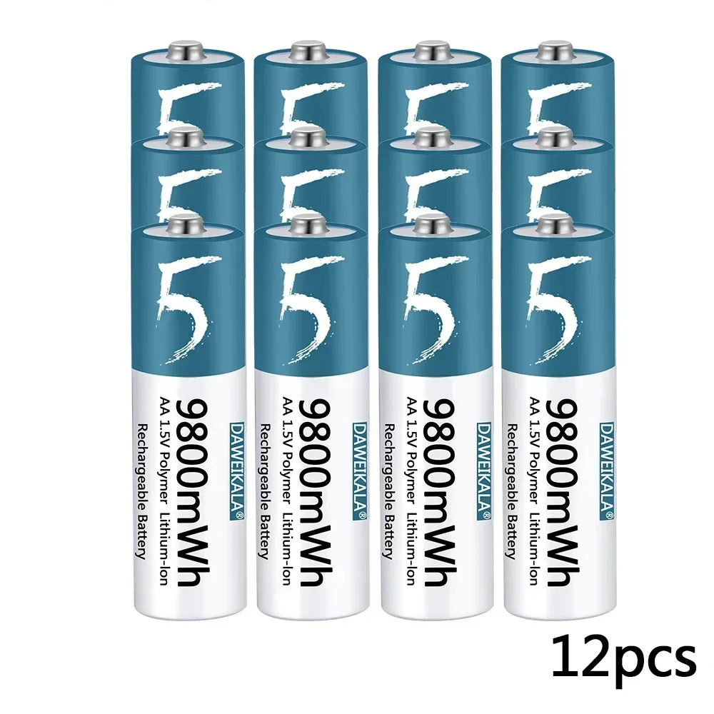 AA Battery 1.5v Li-ion AA Rechargeable Battery 9800mWh AA Lithium-ion Battery for remote control mouse small fan Electric toy