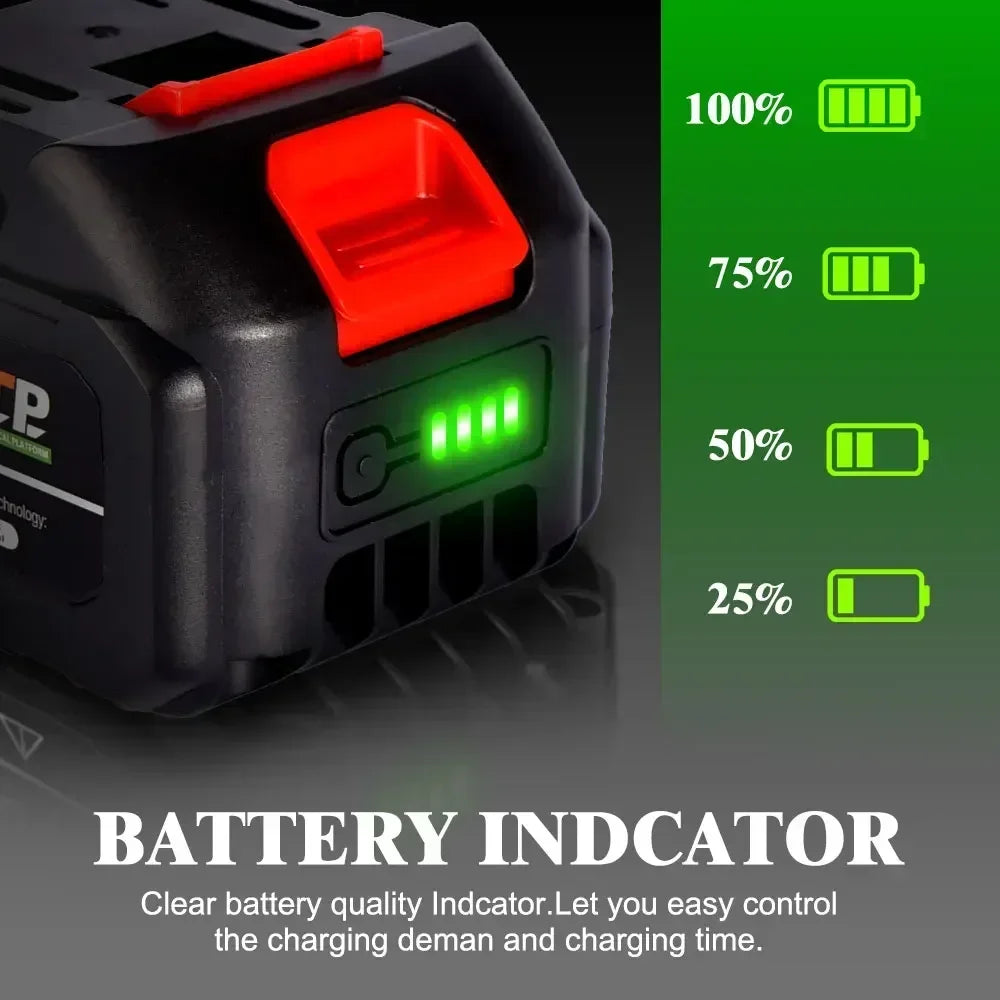 10000-20000mAh 20V 128vf 388vf 928vf Lithium Battery Compatible with 21V Power Tools, Electric Saw, Angle Grinder & Impact Wrench