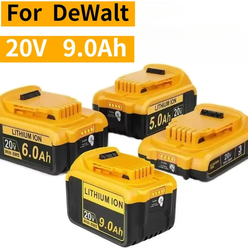 BattGlobal 20V 5.0Ah 6.0Ah 9.0Ah replacement battery for Dewalt DCB203 DCB206 - main product image