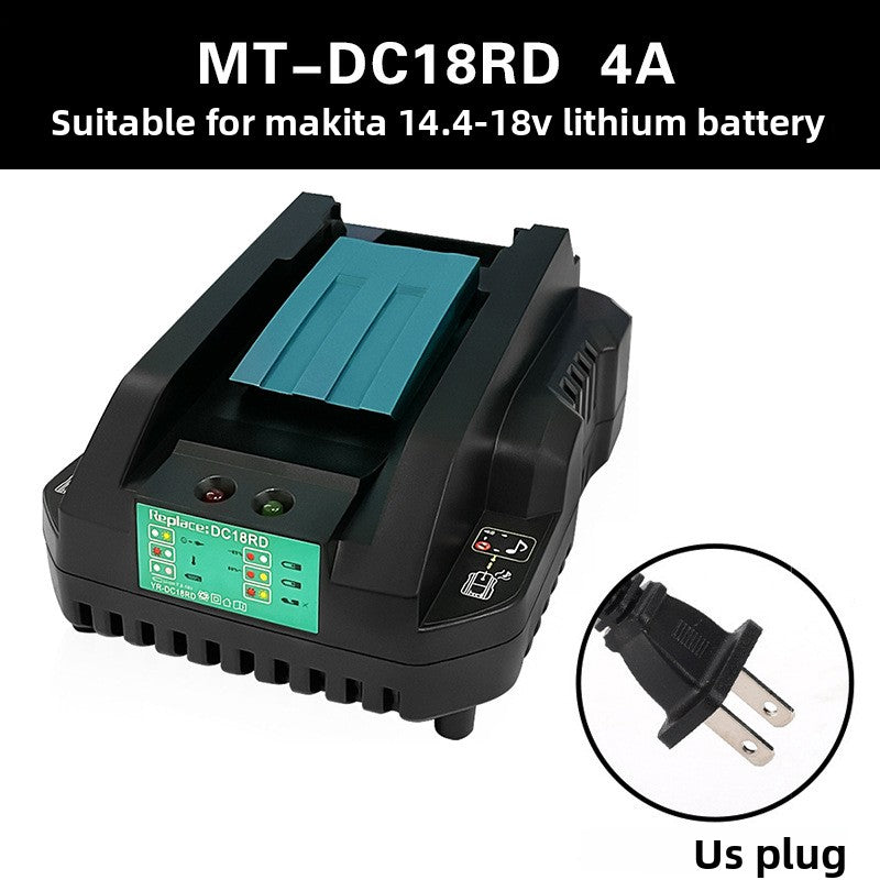 Makita 18V charger with USB port charging mobile devices