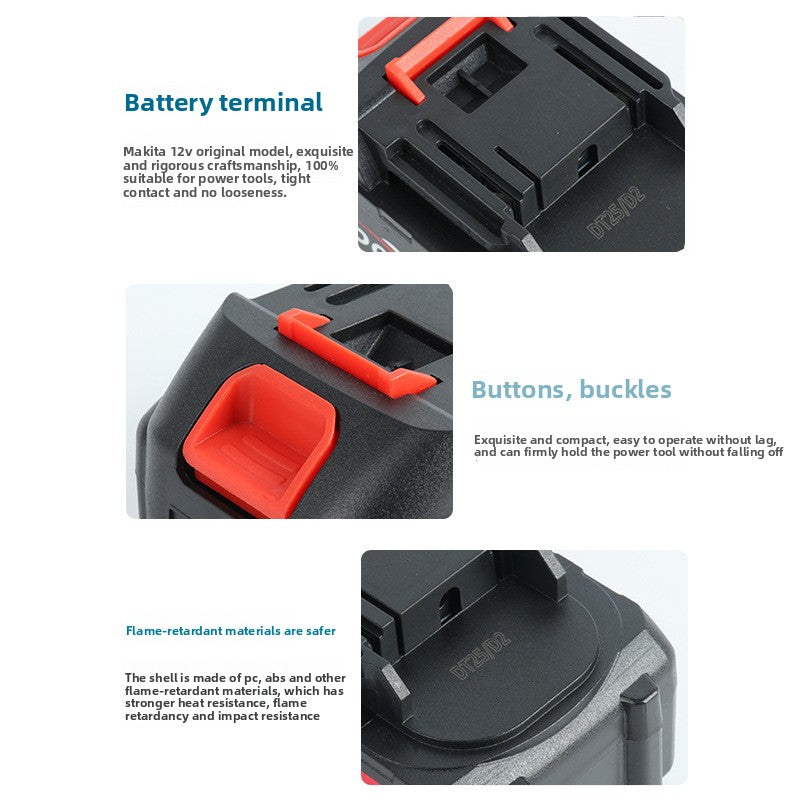 Makita 12V Battery Pack for Power Tools Side and Top View