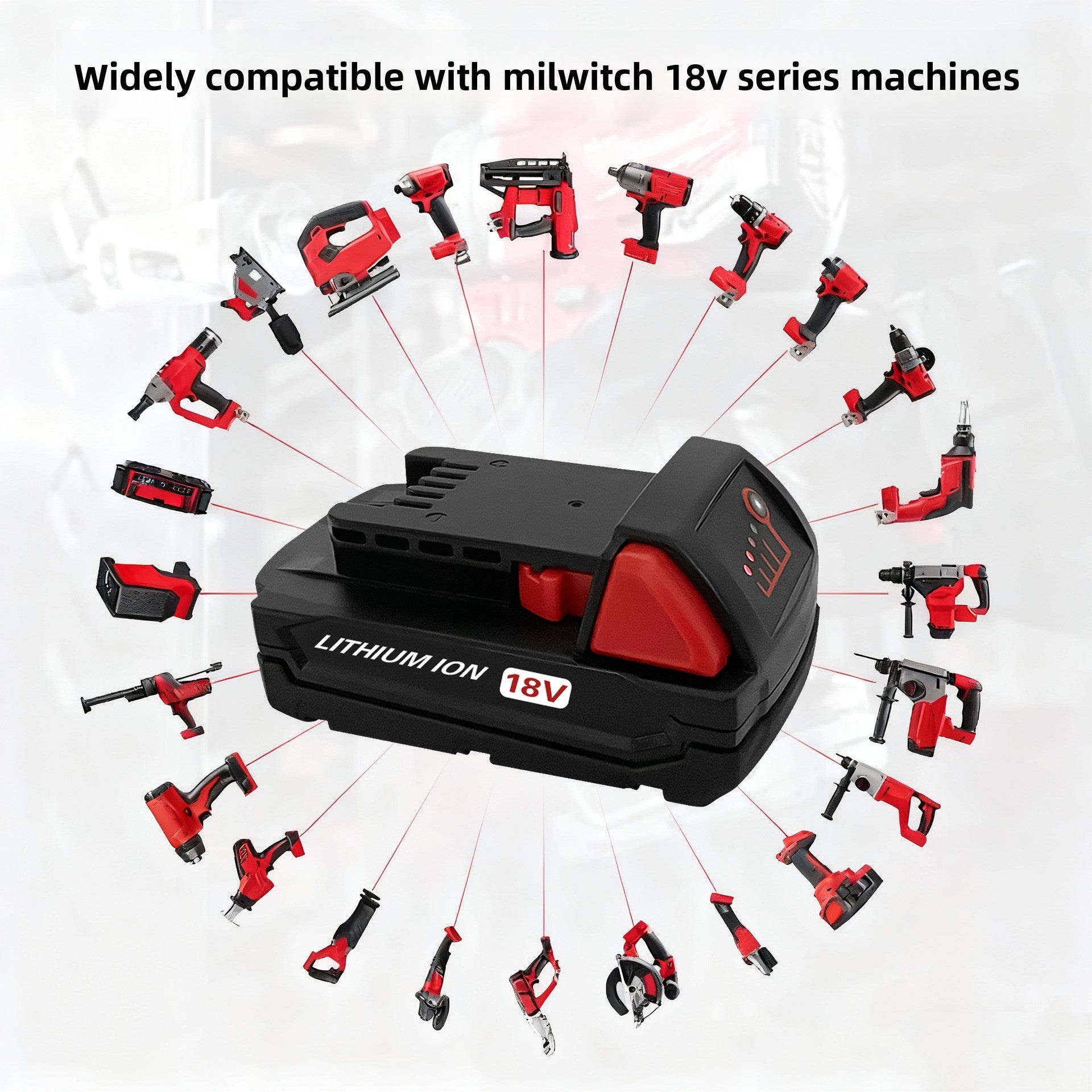 Milwaukee M18 18V Battery Pack with Capacity Label Detail