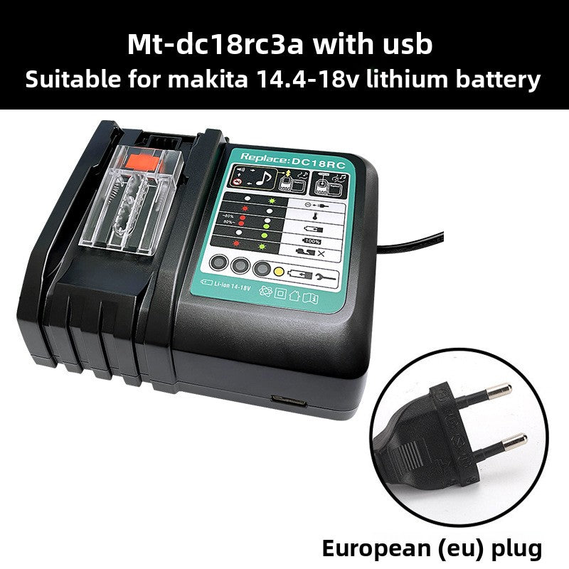 DC18RC 3A fast charger product details callouts