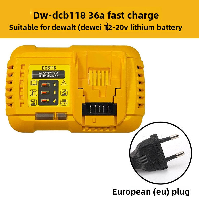DCB112 charger bottom view with ventilation slots