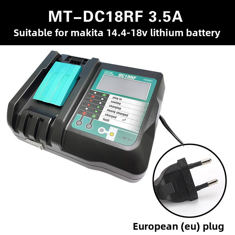 DC18RC charger battery slot close up spring contacts