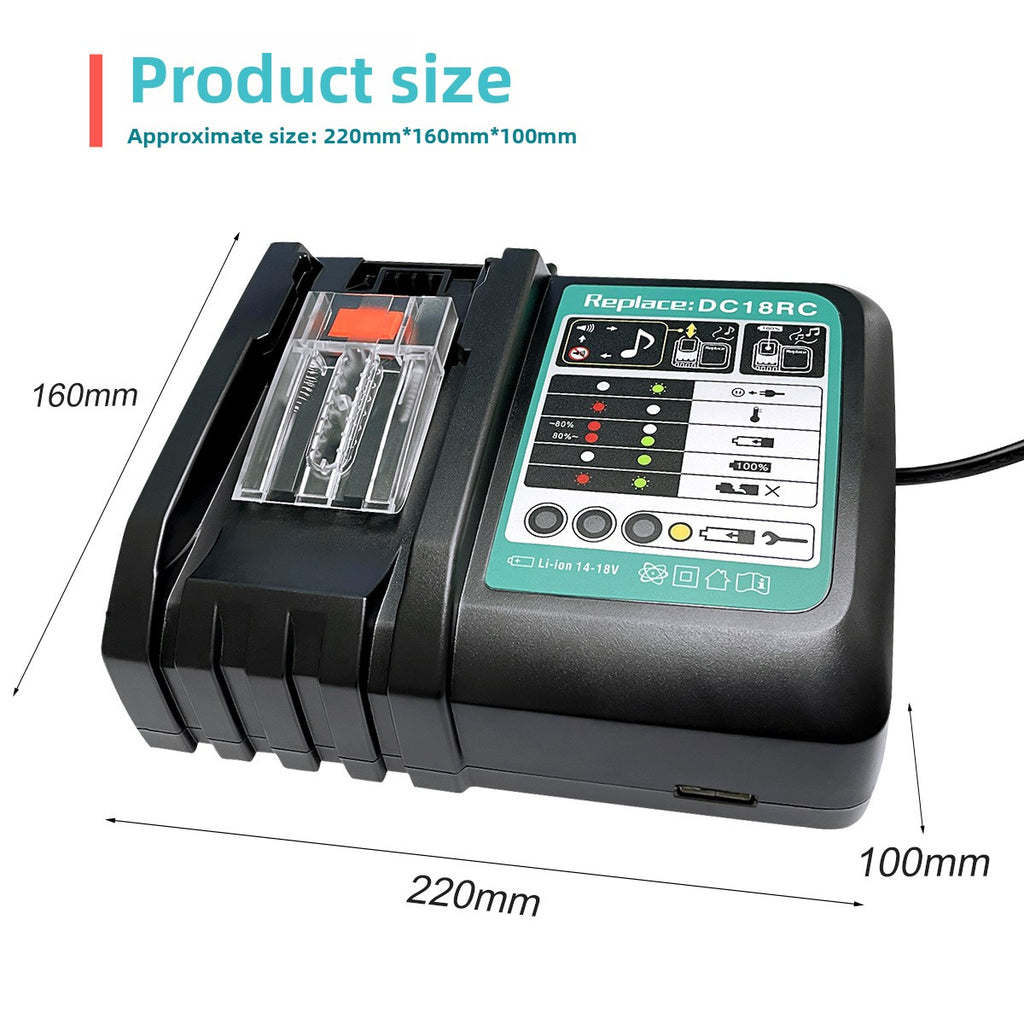 Makita 14.4V 18V lithium charger LED status display