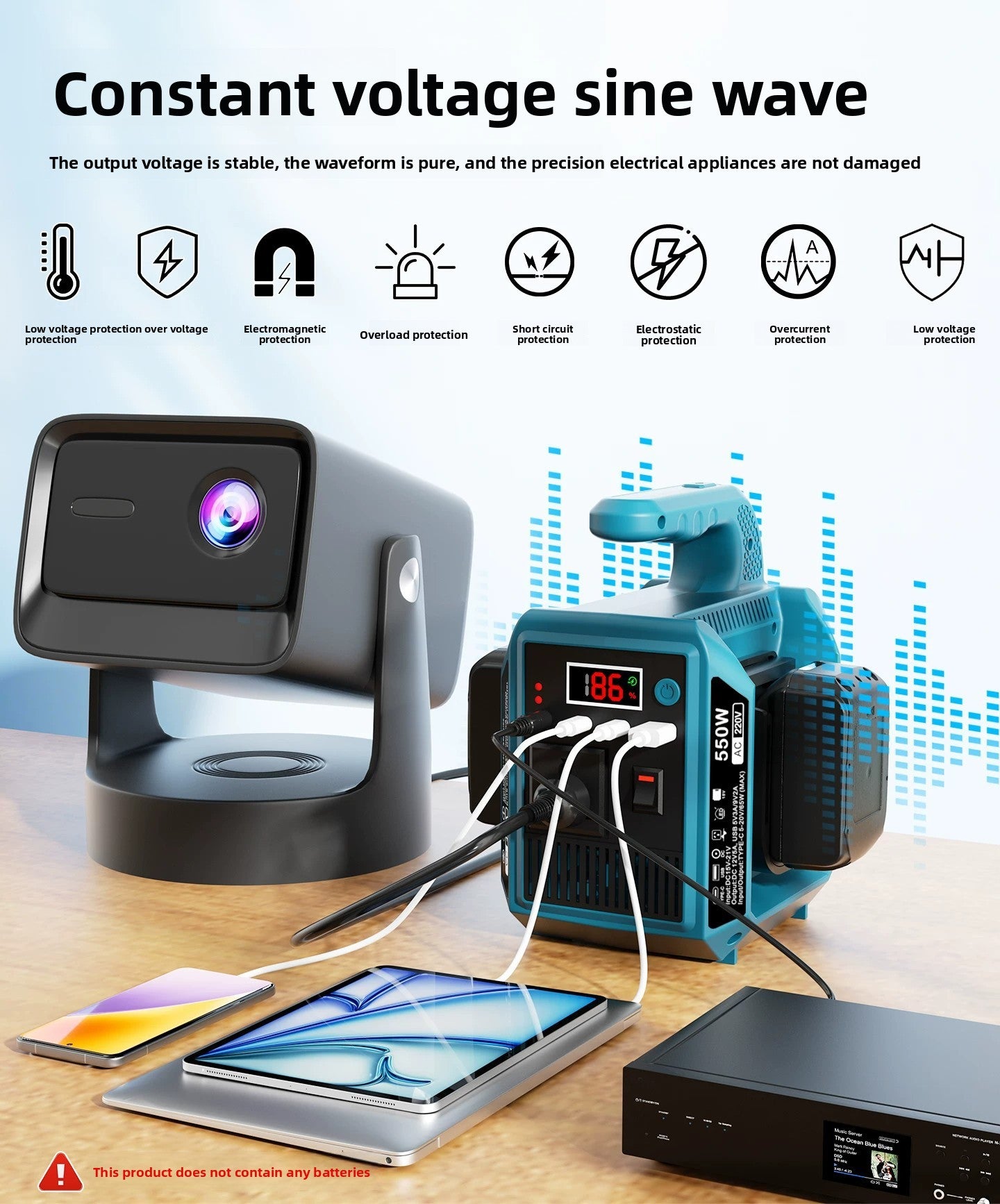 550W battery powered sine wave inverter - view 28